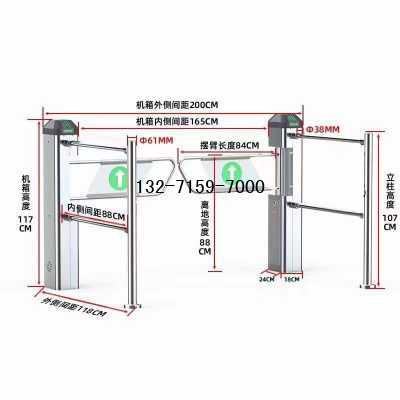 超市不銹鋼擺閘尺寸，鄭州同創(chuàng)電動門擺門安裝圖1