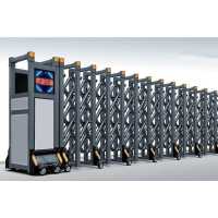 鄭州電動(dòng)伸縮門廠家介紹，電動(dòng)伸縮門板由不銹鋼或鋁合金材料制成