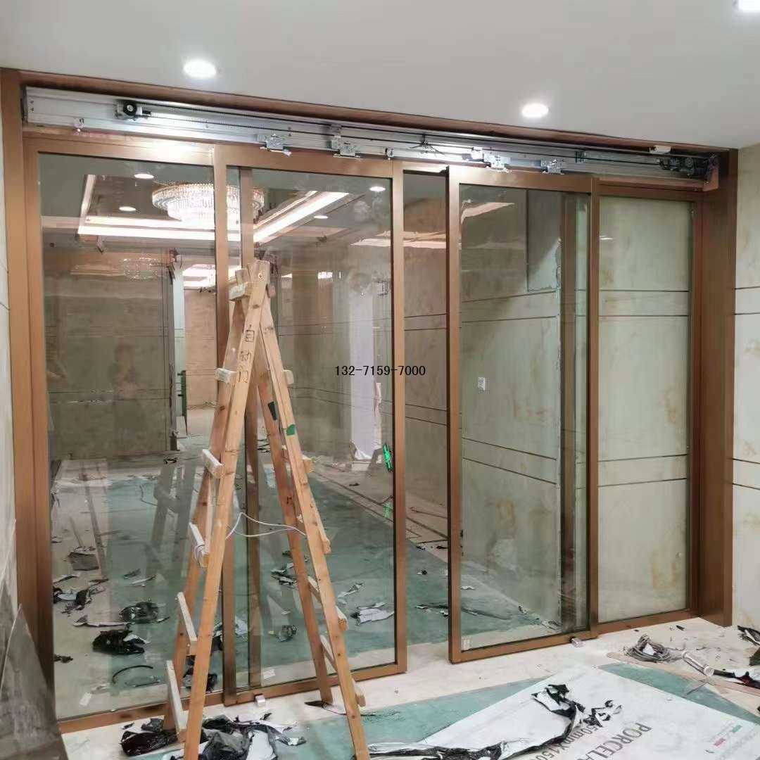 不銹鋼黃鈦金自動(dòng)感應(yīng)門(mén)