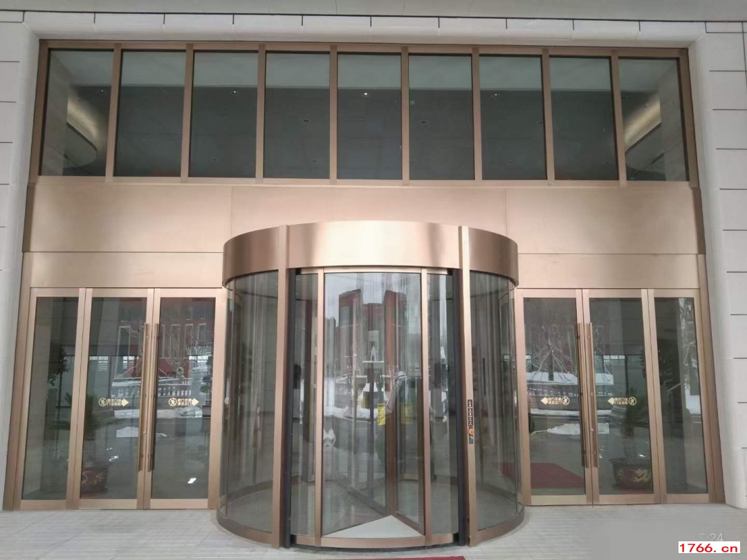 玫瑰金電動旋轉門