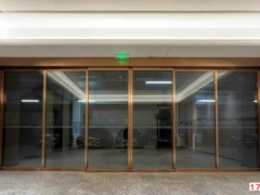 不銹鋼拉絲玫瑰金自動感應門