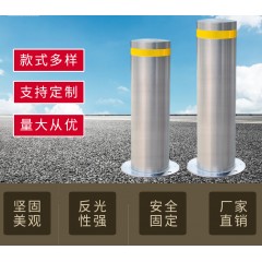 鄭州不銹鋼路障，304不銹鋼固定路樁，擋車防撞柱，固定式不銹鋼路樁圖2